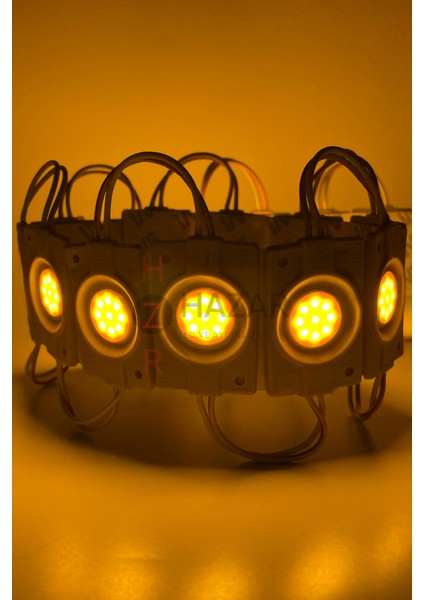 12 Volt 2.4 Watt Tekli Su Geçirmez Modül Led Sarı (Amber) (10 Adet)