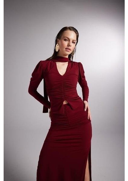 Empressmoda Serre Bluz Bordo