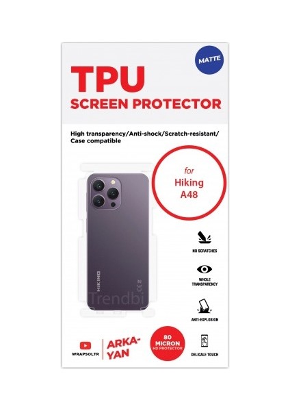 Hiking A48 Mat Arka Yan Koruyucu Hd Film fiyatları