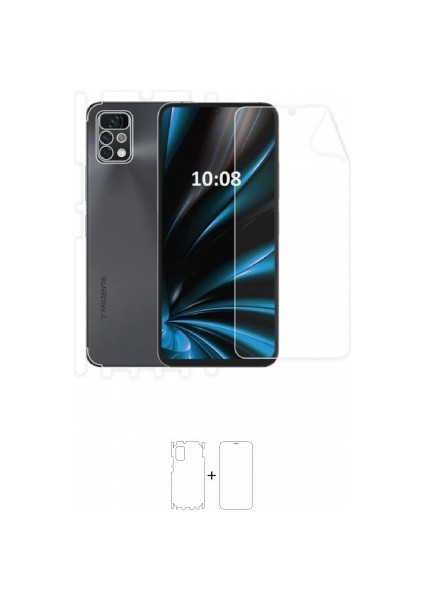Trident A75 Pro Max 360 ° Full Body Ekran Koruyucu Kaplama Ön Arka Yan Darbe Emici Poliüretan Film