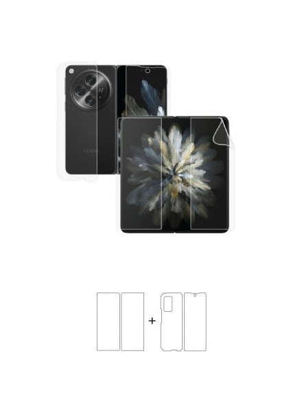 Oppo Find N3 360 ° Full Body Ekran Koruyucu Kaplama Ön Arka Yan Darbe Emici Poliüretan Film