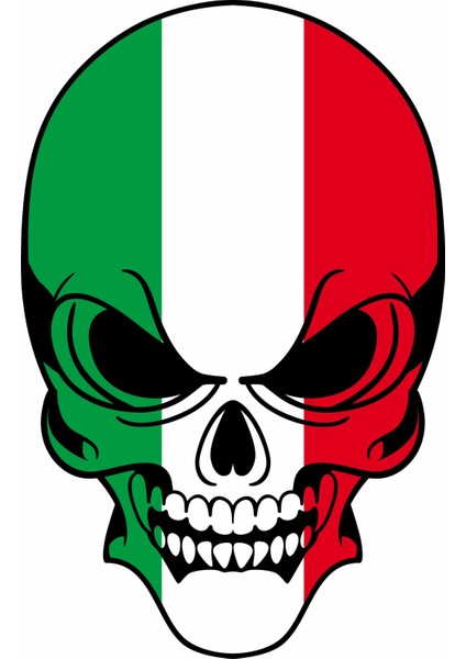Italyan Kurukafa Italya Bayrak Araba Oto Motosiklet Sticker 00075