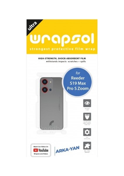 Reeder S19 Max Pro S Zoom Arka Yan Koruyucu Darbe Emici Poliüretan Film Amerika Üretimi fiyatları