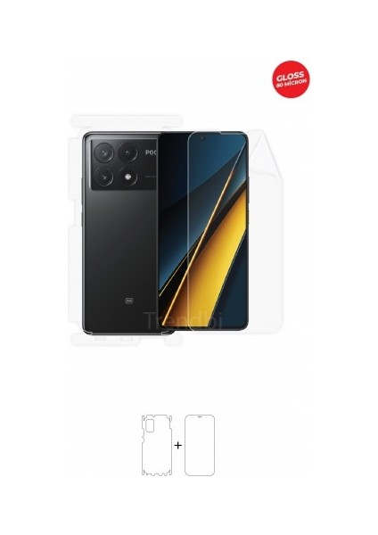Xiaomi Poco X6 Pro 360 ° Full Body Ekran Koruyucu Kaplama Ön Arka Yan Darbe Emici Hd Film