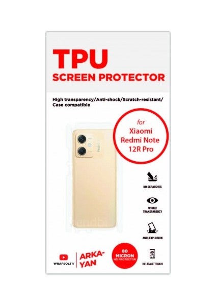 Xiaomi Redmi Note 12r Pro Arka Yan Koruyucu Hd Film fiyatları