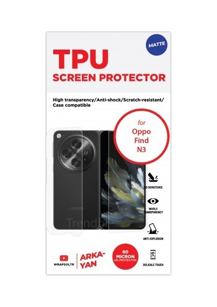 Oppo Find N3 Mat Arka Yan Koruyucu Hd Film fiyatları
