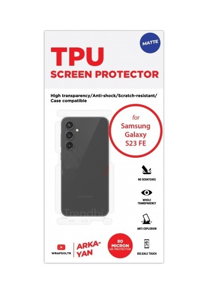 Samsung Galaxy S23 Fe Mat Arka Yan Koruyucu Hd Film fiyatları