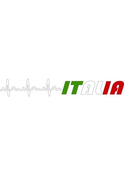 Kalp Ritimli Italya Bayrak Araba Oto Motosiklet Sticker 00076