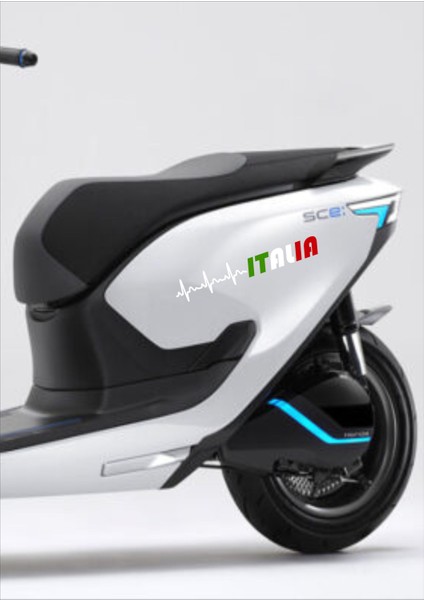 Kalp Ritimli Italya Bayrak Araba Oto Motosiklet Sticker 00076