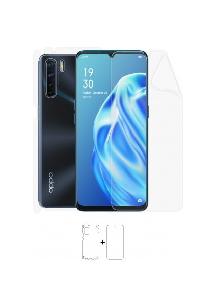 Oppo A91 360 ° Full Body Ekran Koruyucu Kaplama Ön Arka Yan Darbe Emici Poliüretan Film