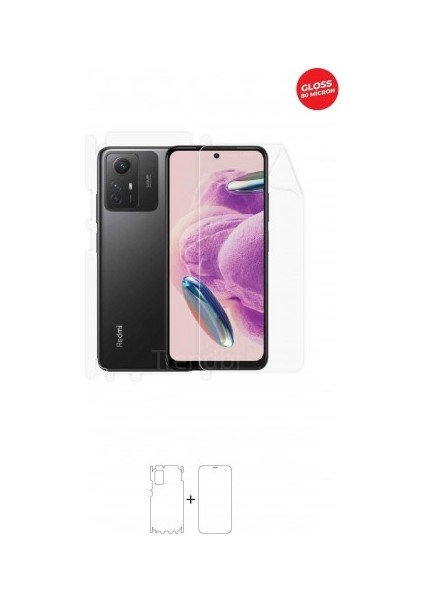 Xiaomi Redmi Note 12s 360 ° Full Body Ekran Koruyucu Kaplama Ön Arka Yan Darbe Emici Hd Film