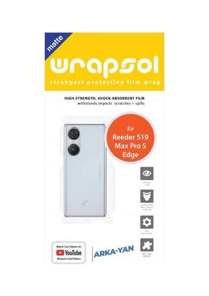 Reeder S19 Max Pro S Edge Mat Arka Yan Koruyucu Darbe Emici Poliüretan Film Amerika Üretimi fiyatları