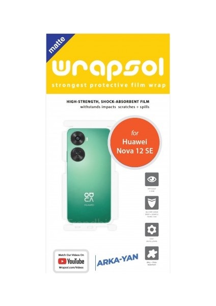 Huawei Nova 12 Se Mat Arka Yan Koruyucu Darbe Emici Poliüretan Film Amerika Üretimi fiyatları