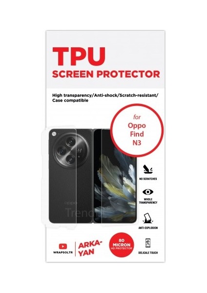 Oppo Find N3 Arka Yan Koruyucu Hd Film fiyatları