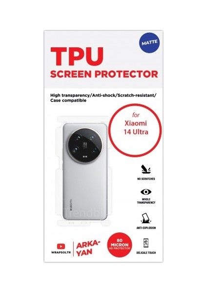 Xiaomi 14 Ultra Mat Arka Yan Koruyucu Hd Film fiyatları