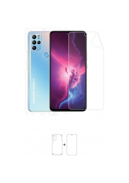 General Mobile Gm21 Pro New Edition 360 ° Full Body Ekran Koruyucu Kaplama Ön Arka Yan Darbe Emici Poliüretan Film