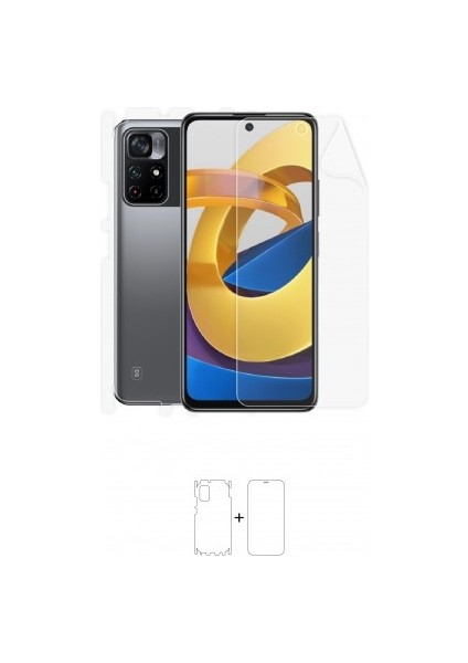 Xiaomi Poco M4 Pro 5g 360 ° Full Body Ekran Koruyucu Kaplama Ön Arka Yan Darbe Emici Poliüretan Film
