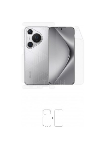 Huawei Pura 70 Pro Plus 360 ° Full Body Ekran Koruyucu Kaplama Ön Arka Yan Darbe Emici Poliüretan Film