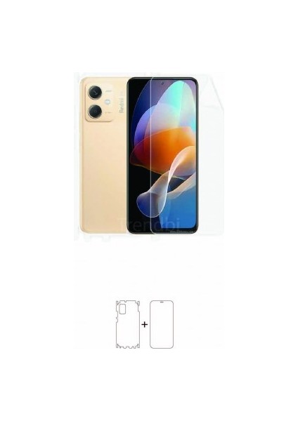 Xiaomi Redmi Note 12r Pro 360 ° Full Body Ekran Koruyucu Kaplama Ön Arka Yan Darbe Emici Poliüretan Film