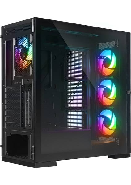 Magnıfıc Mesh Manyetik Temperli Camlı Siyah 4*12CM Rgb Fan Atx Mid-T Gaming Oyuncu Kasası