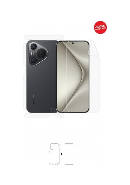 Huawei Pura 70 360 ° Full Body Ekran Koruyucu Kaplama Ön Arka Yan Darbe Emici Hd Film