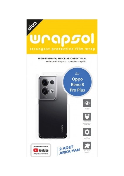 Oppo Reno 8 Pro Plus Arka Yan Koruyucu Darbe Emici Poliüretan Film Amerika Üretimi fiyatları