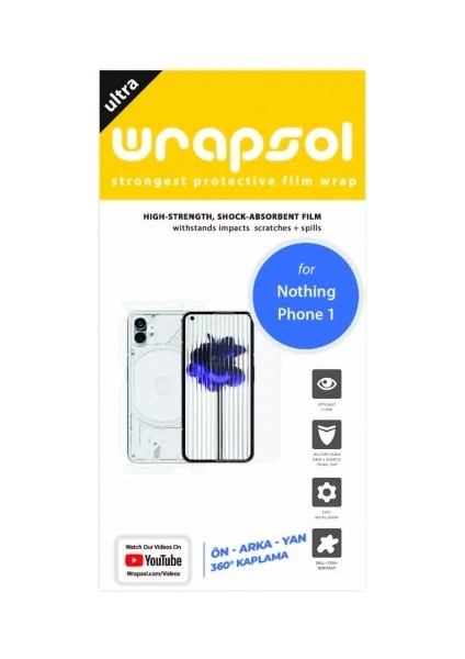 Nothing Phone 1 360 ° Full Body Ekran Koruyucu Kaplama Ön Arka Yan Darbe Emici Poliüretan Film fiyatları