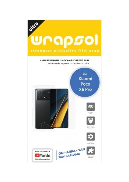 Xiaomi Poco X6 Pro 360 ° Full Body Ekran Koruyucu Kaplama Ön Arka Yan Darbe Emici Poliüretan Film fiyatları