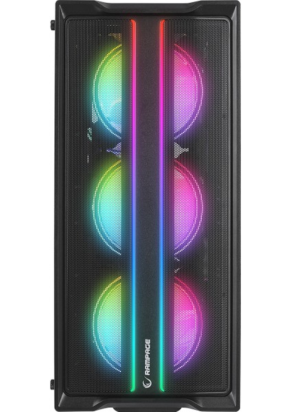 Slıder Mesh LED Şerit Temperli Cam Siyah 4*12CM Sabit Rgb Fan Atx Mid-T Gaming Oyuncu Kasası