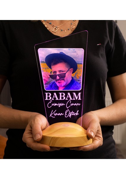 Resimli Babaya Hediye, Babalar Günü Hediyesi, Babama Hediye, Baba, Fotoğraflı Renkli LED Lamba Totem Şeklinde indirimleri