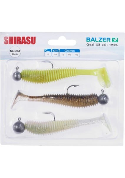 16123 Shirasu Akiri Worm 10CM Silikon Yem 3lü Set 3/0 Iğne 7-11-15GR