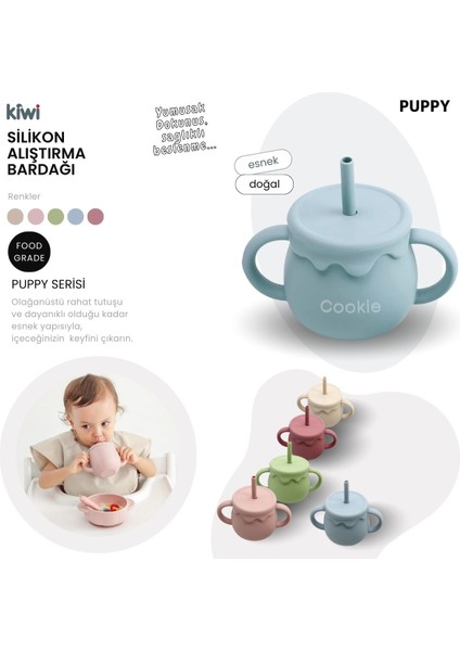 Puppy 13 Parça Full Silikon Bebek Beslenme Seti: , Esnek, Bpa / Pvc Içermez