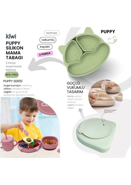 Puppy 13 Parça Full Silikon Bebek Beslenme Seti: , Esnek, Bpa / Pvc Içermez