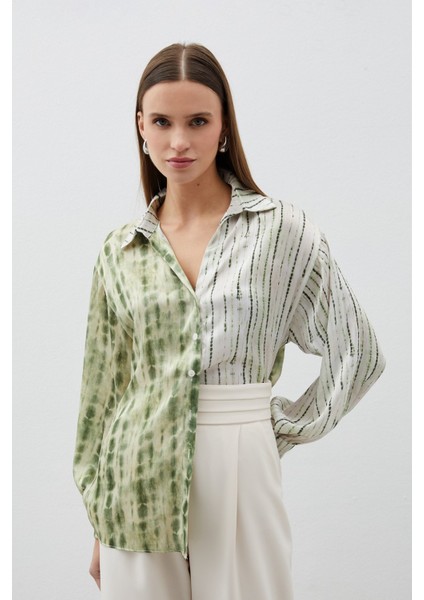 Balon Kol Desenli Gömlek - Haki modelleri