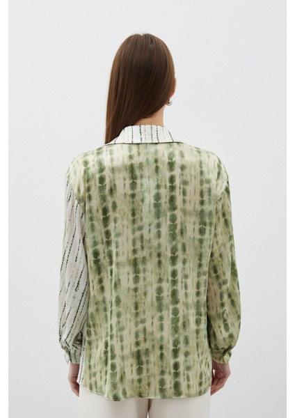 Balon Kol Desenli Gömlek - Haki fırsatları