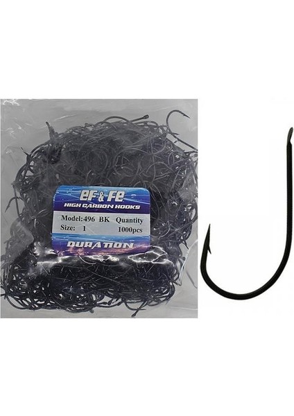 496 Black Dökme Olta Iğnesi 100 Adet