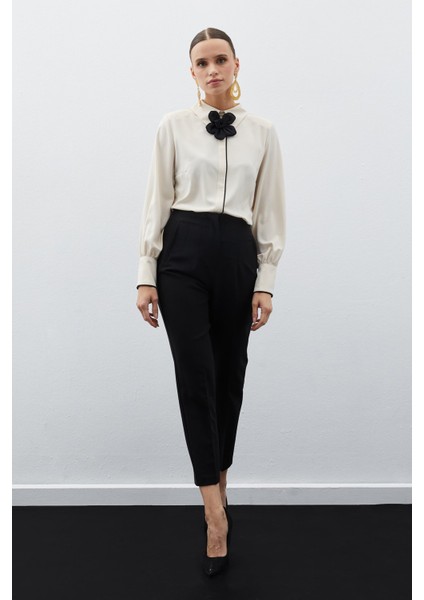 Yüksek Bel Pensli Pantolon - Siyah fiyatları