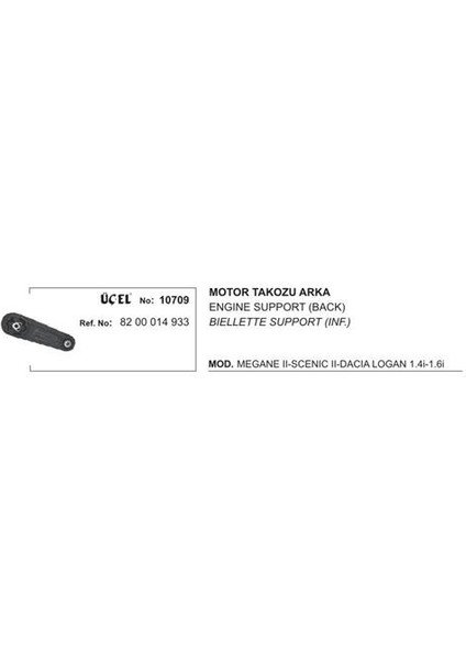 Motor Takozu Arka 10709 Megane-Iı Scenıc-Iı Dacıa Logan