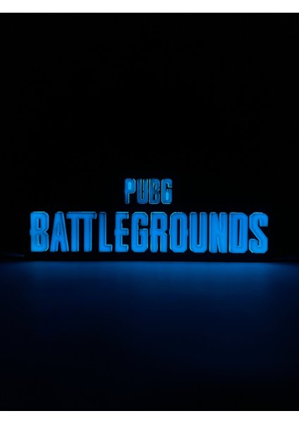 Pubg: Battlegrounds - Rgb LED Işıklı 3 Boyutlu Tabela - 20CM x 7.5cm x 2cm (Bluetooth Kontrollü)