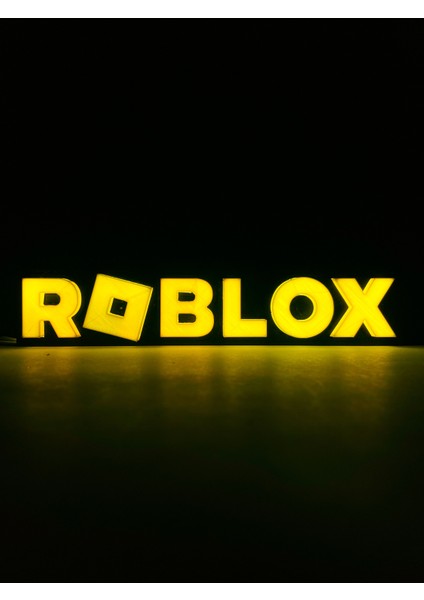 Roblox - Rgb LED Işıklı 3 Boyutlu Tabela - 20CM x 4cm x 2cm (Bluetooth Kontrollü)