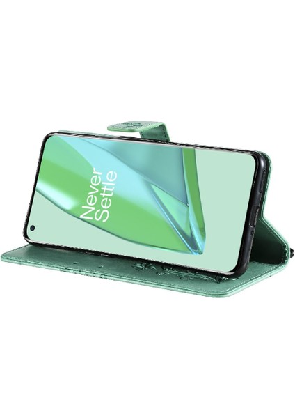 Kart Yuvası Standı ile Oneplus 9 Pro Için Flip Case Manyetik Kapak Kapak Çevirin (Yurt Dışından)