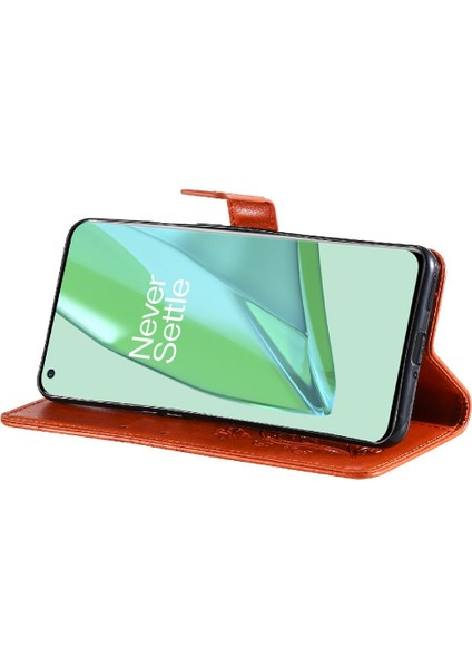 Kart Yuvası Standı ile Oneplus 9 Pro Için Flip Case Manyetik Kapak Kapak Çevirin (Yurt Dışından)