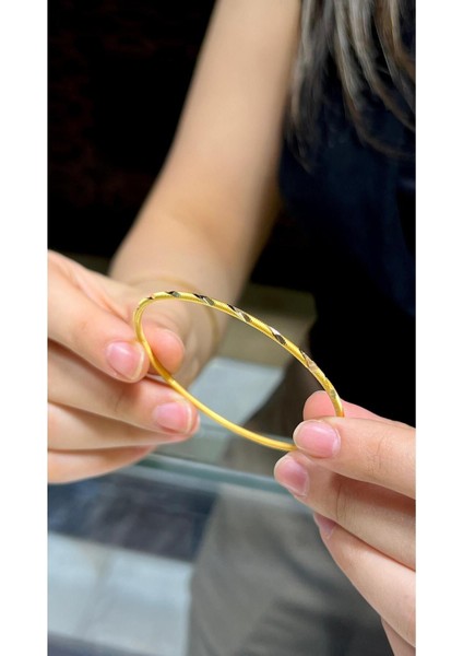 12 gr (Gram) Yatırımlık Işçiliksiz Kalemli Ajda Bilezik 22 Ayar Altın