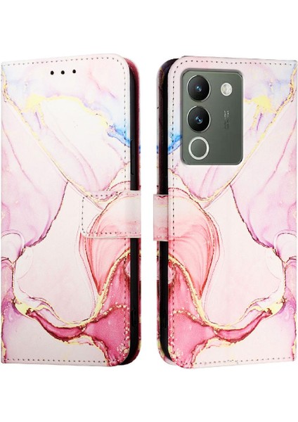 Vivo V29E 5g Pu Deri Mermer Desen Kickstand Cüzdan Için Kılıf (Yurt Dışından) indirimleri