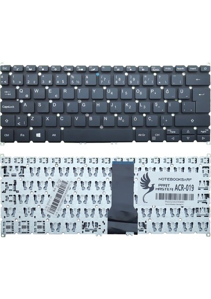 Acer Swift 3 SF314-54 NX.GXZEY.005 Notebook Klavye -Siyah V.1-