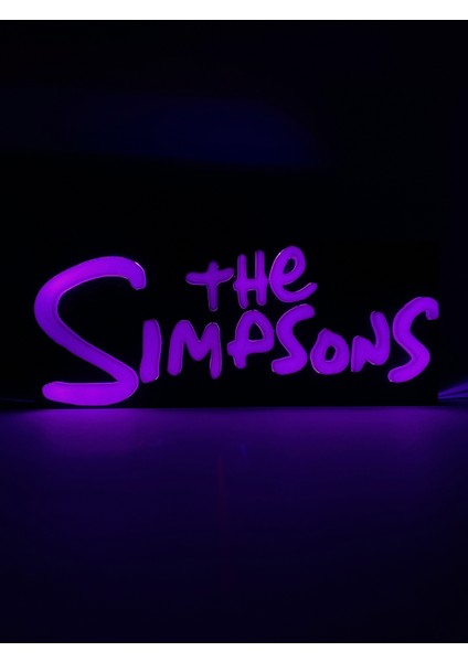 The Simpsons - Rgb LED Işıklı 3 Boyutlu Tabela - 20CM x 8cm x 2cm (Bluetooth Kontrollü)
