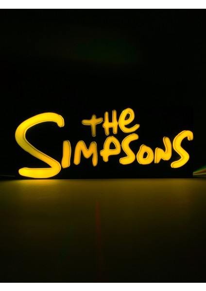 The Simpsons - Rgb LED Işıklı 3 Boyutlu Tabela - 20CM x 8cm x 2cm (Bluetooth Kontrollü)