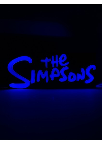 The Simpsons - Rgb LED Işıklı 3 Boyutlu Tabela - 20CM x 8cm x 2cm (Bluetooth Kontrollü)