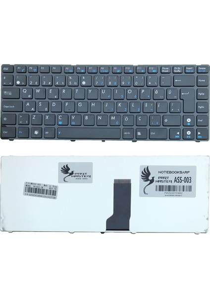 Asus X43TK, X44HR, X44HY, X44LY Klavye (Siyah)