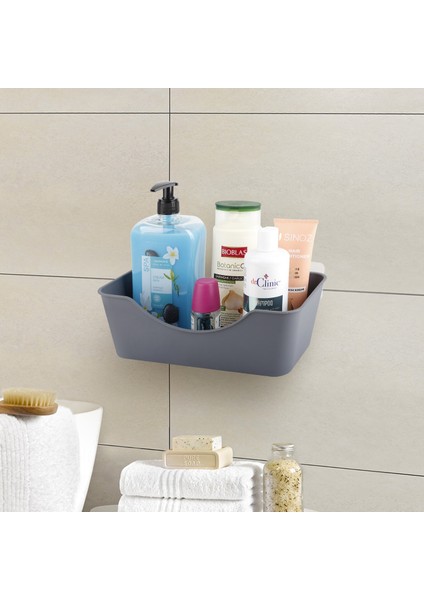 Yapışkanlı Kare Banyo Rafı